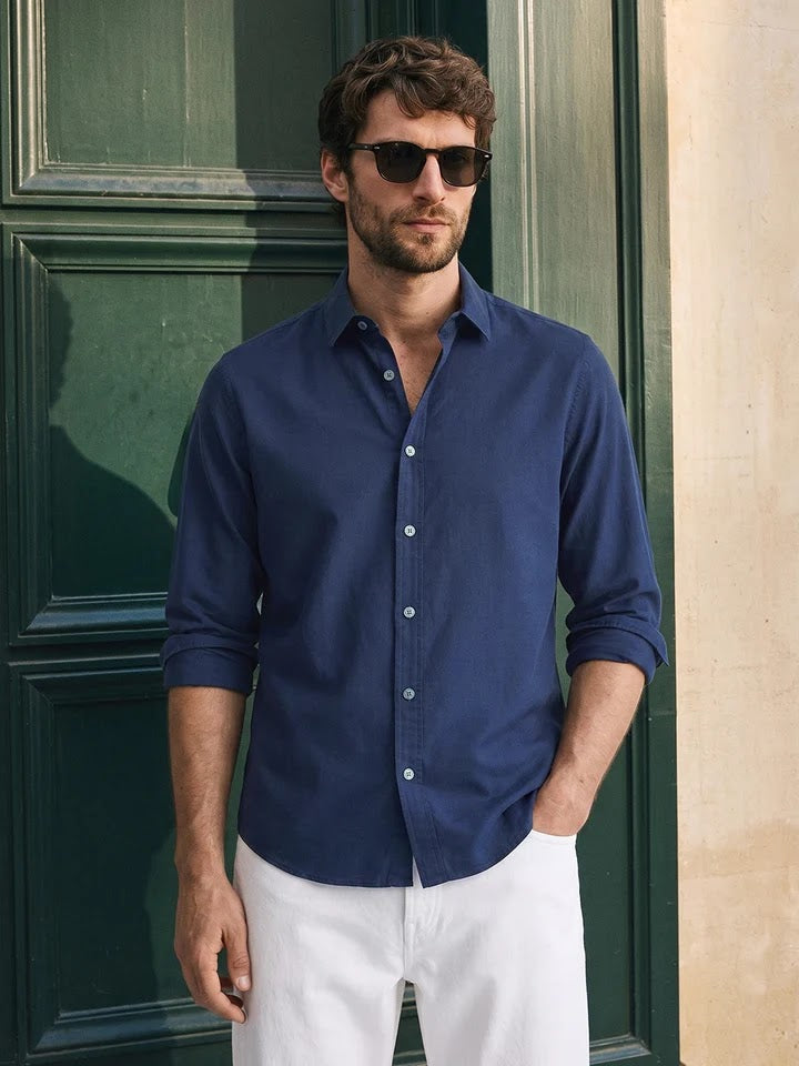 Navy blue linen shirt