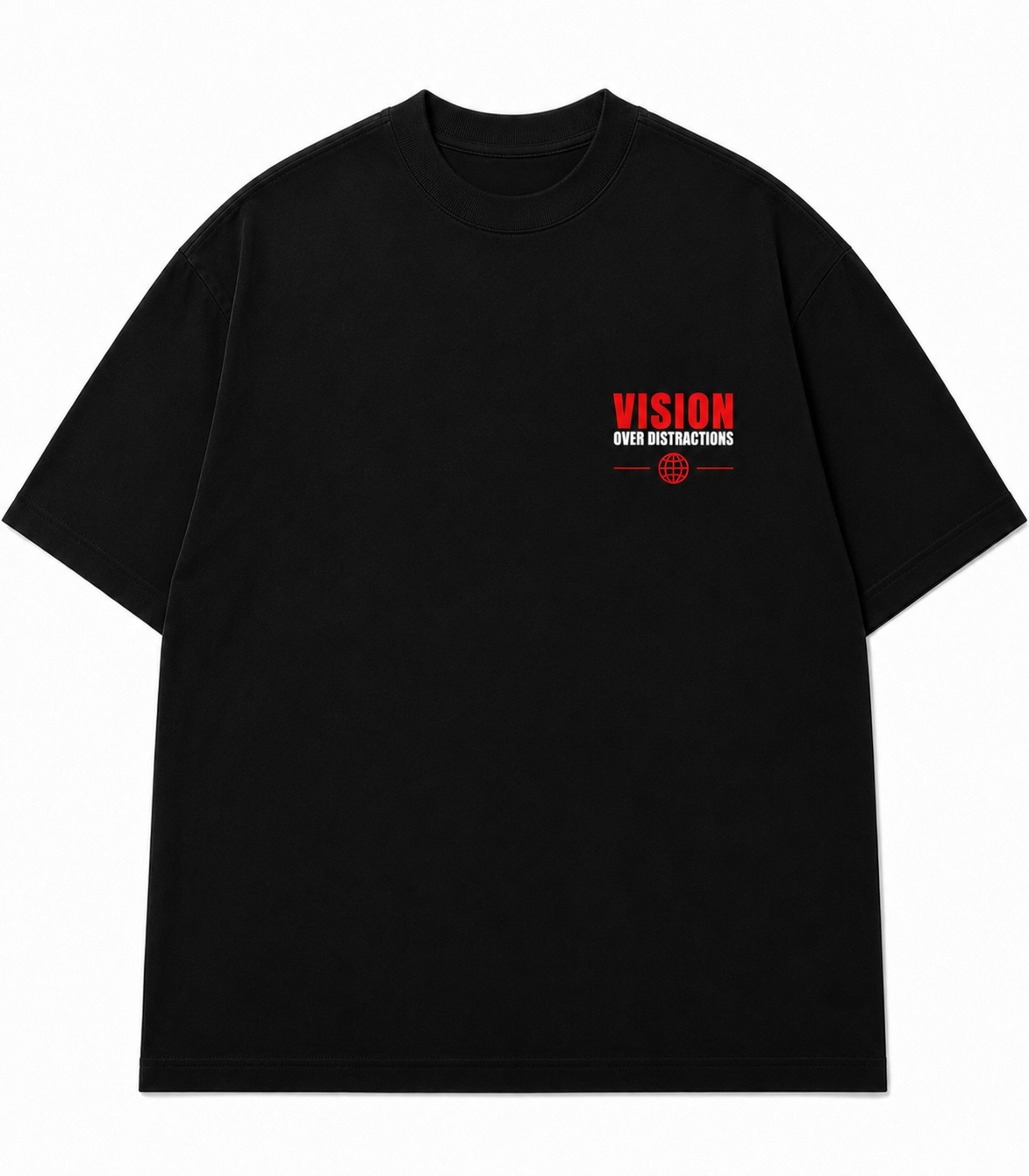 Vision Over Distractions Oversized T-Shirt – Black