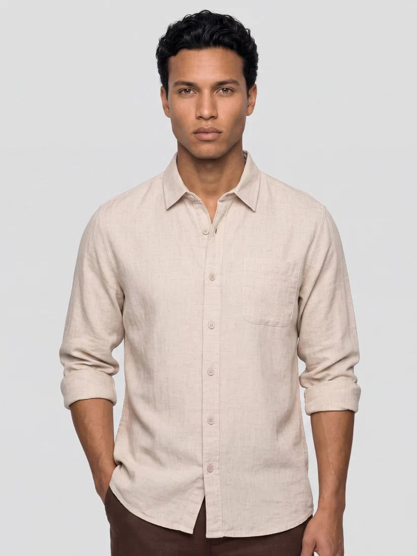 Linen Shirt – Sand Beige
