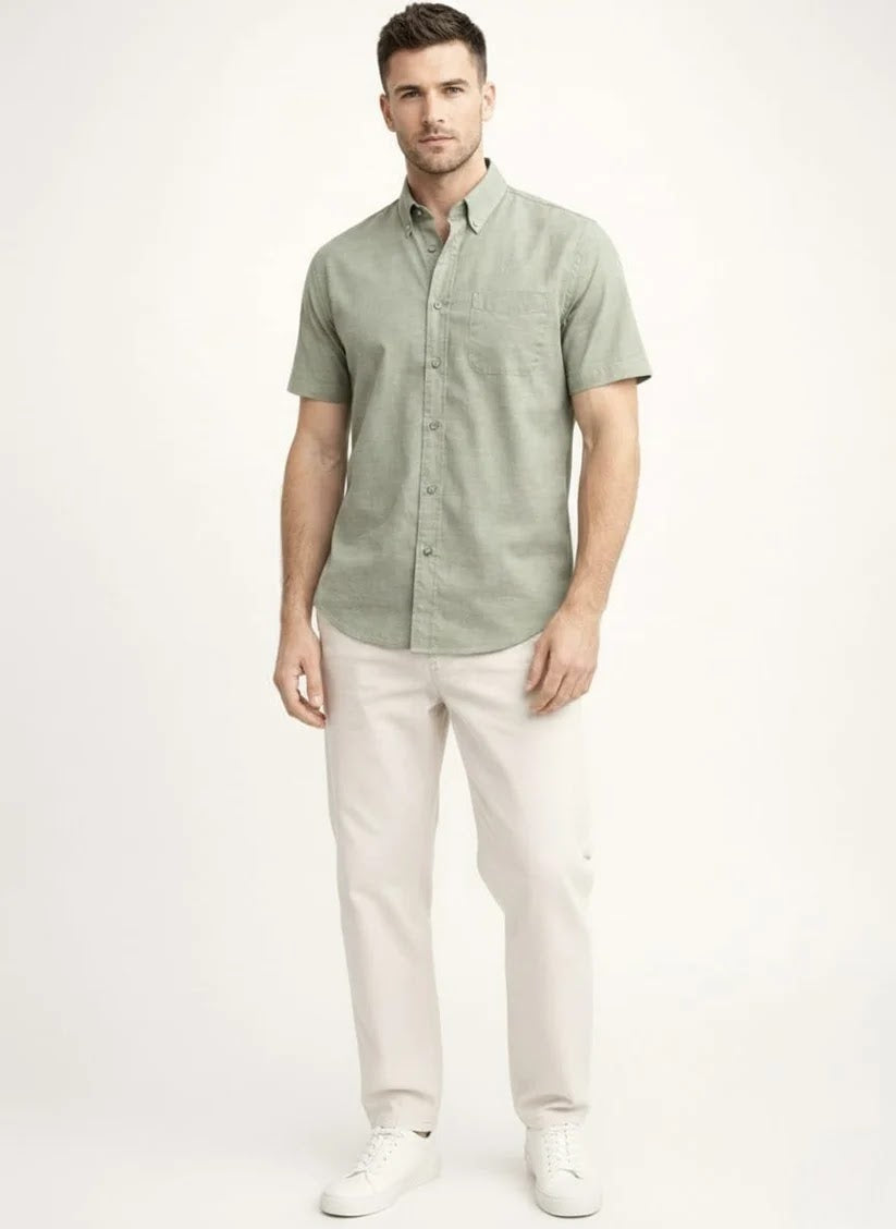 Sage Green Half Sleeve Shirt