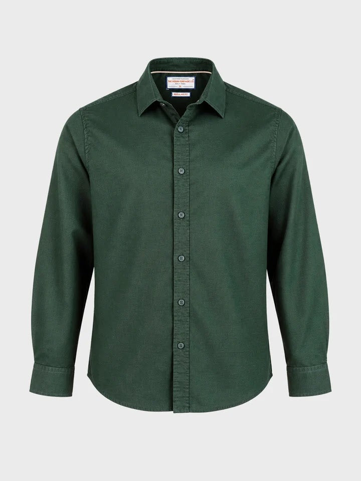 Olive green linen shirt