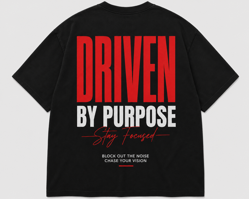 Driven By Purpose oversized t-shirt black back print