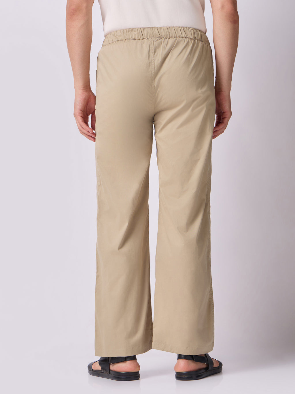 Khaki Panelled-Knee Parachute Pants