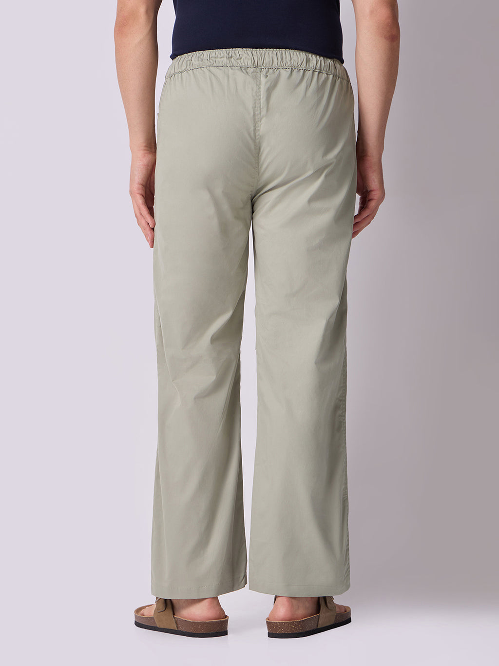 Pista Green Panelled-Knee Parachute Pants