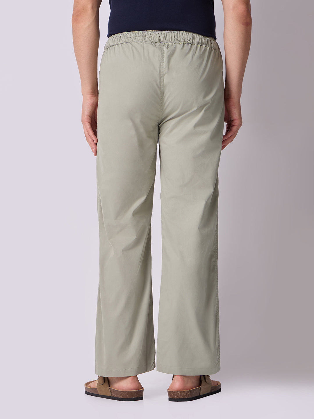 Pista Green Panelled-Knee Parachute Pants