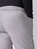Grey Panelled-Knee Parachute Pants