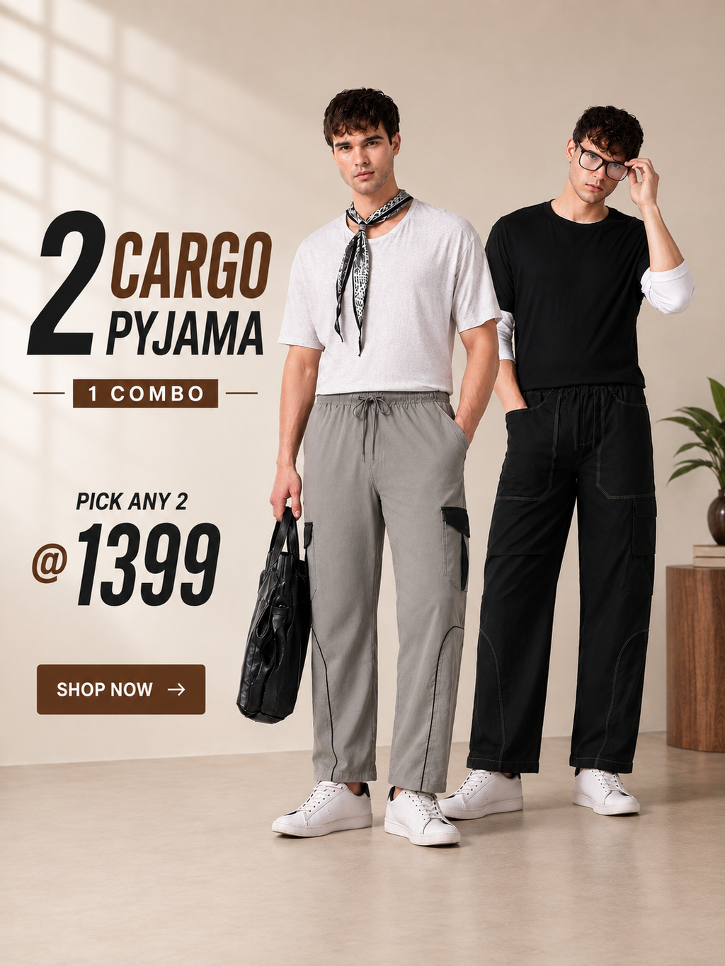 Cotton Cargo Combo – Pleated & Utility Fit (Pick Any 2)