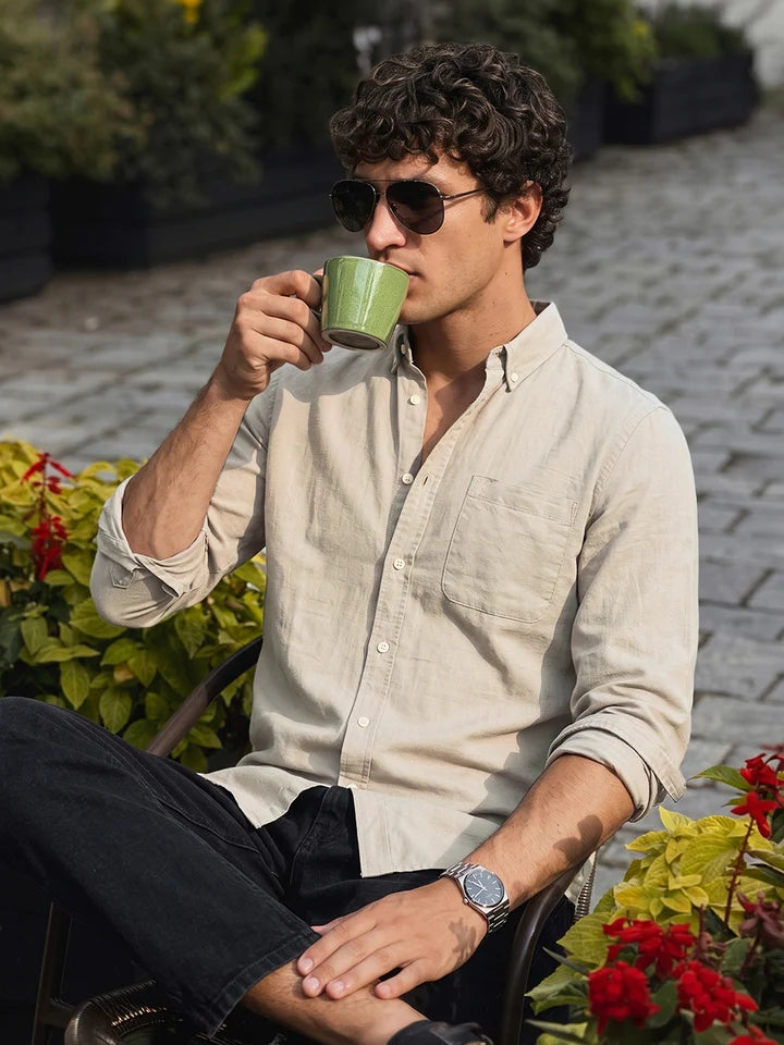 Beige Linen Shirt