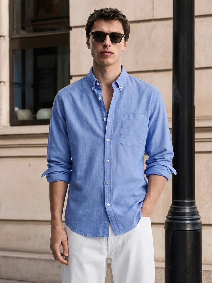 Sky Blue Linen Shirt